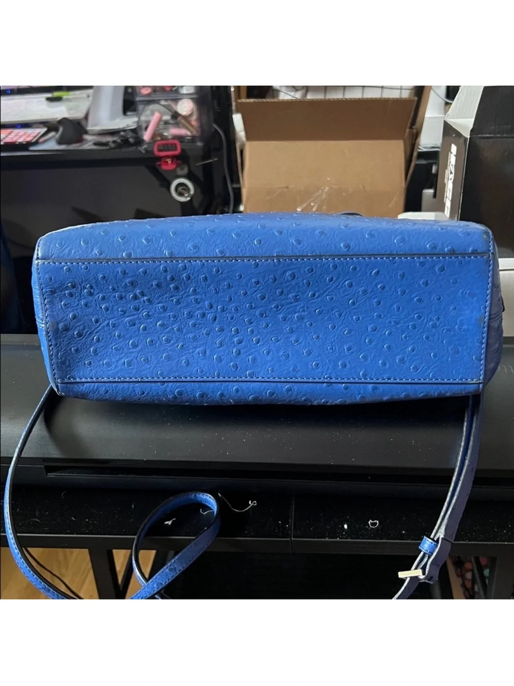 KATE SPADE RIVERSIDE STREET OSTRICH  SATCHEL - Picture 8 of 9